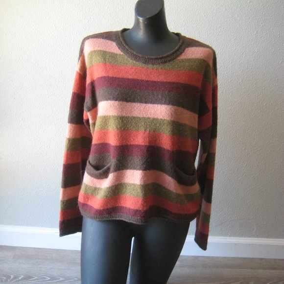 Madewell Sweaters - Madewell Chelsea Pocket Pullover Sweater in Multi-Stripe Size S